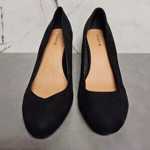 Torrid Size 10W black suede chunky heels pre-owned & comfy  $14